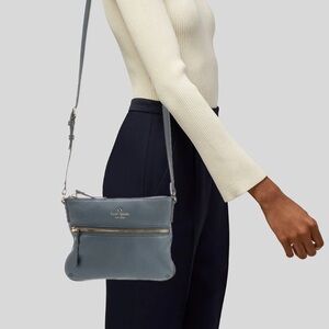 KATE SPADE ♠️ Blue leather Messenger bag w Adjustable Strap Very Good Condition